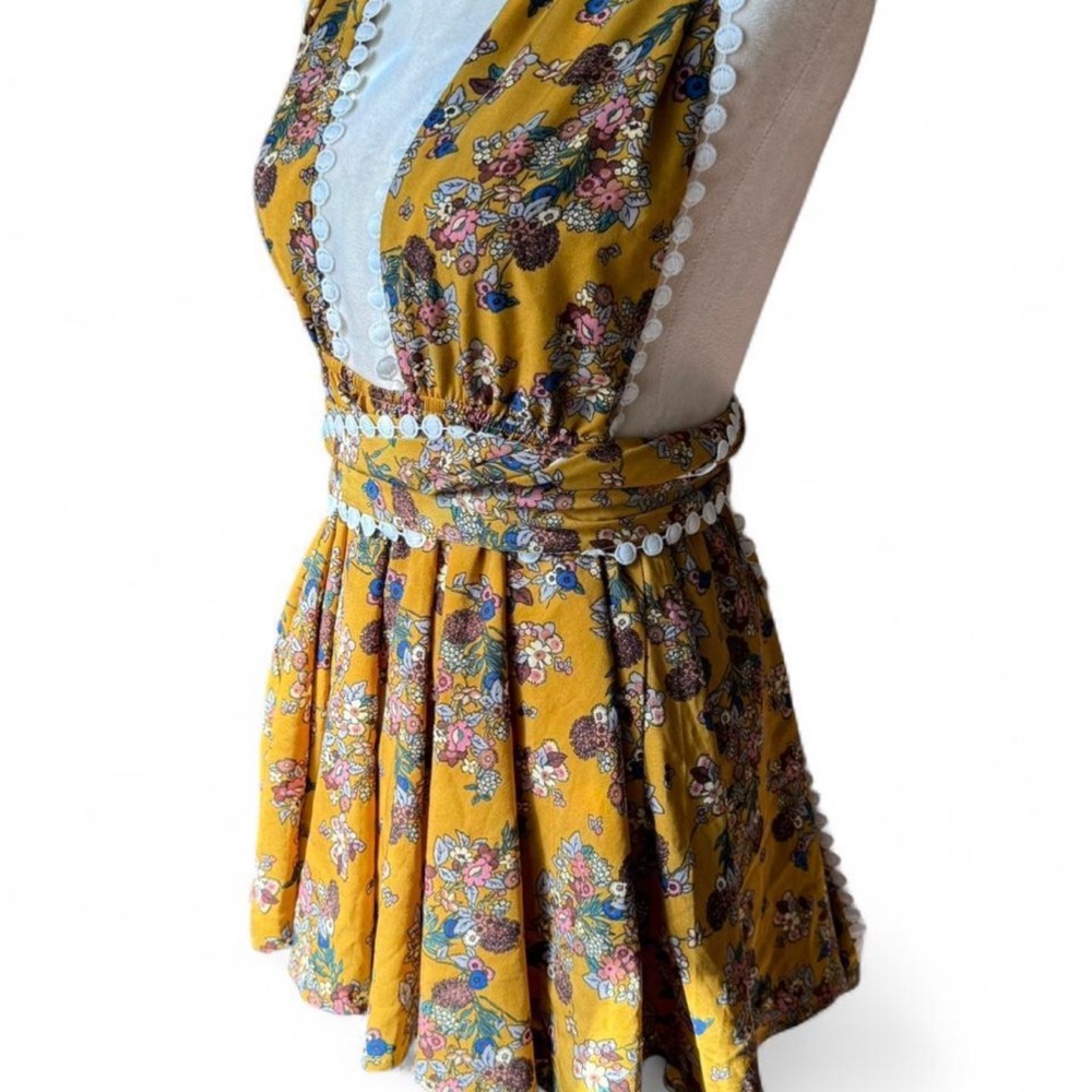 Floral Yellow Sleeveless Dress